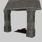 STONE FIREPLACES WITH ASH