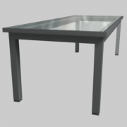 Square table 2.5 m * 0.9 m - alluminium and glass