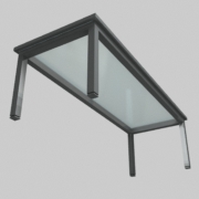 Square table 2.5 m * 0.9 m - alluminium and glass