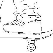 People block: boy whith skateboard