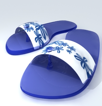 flip-flops with stylized flowers