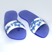 flip-flops with stylized flowers