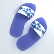 flip-flops with stylized flowers