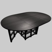 Basset-Lowke. Square table top folding at two ashwood frame and veneered top, open black lacquered.