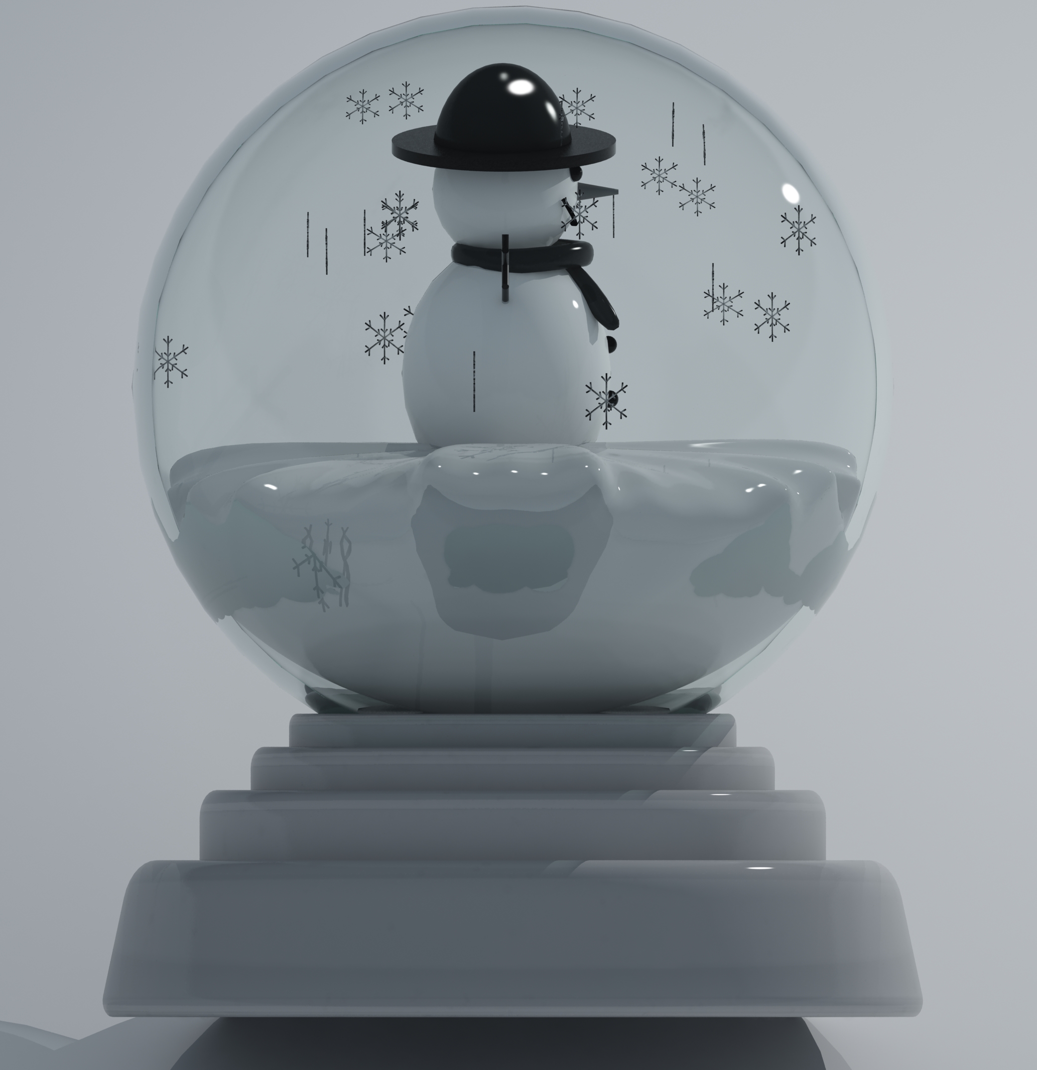 Crystal ball with snowman 