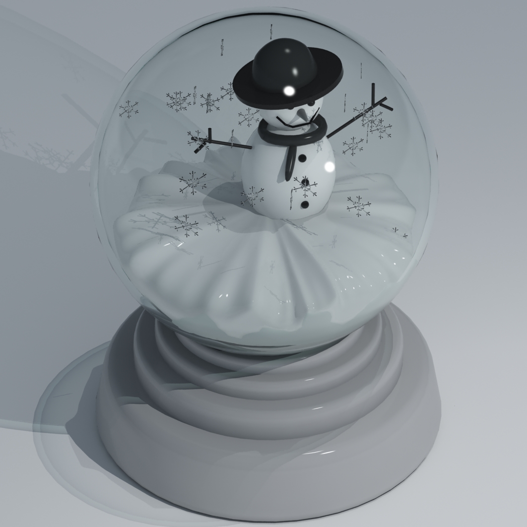 Crystal ball with snowman 