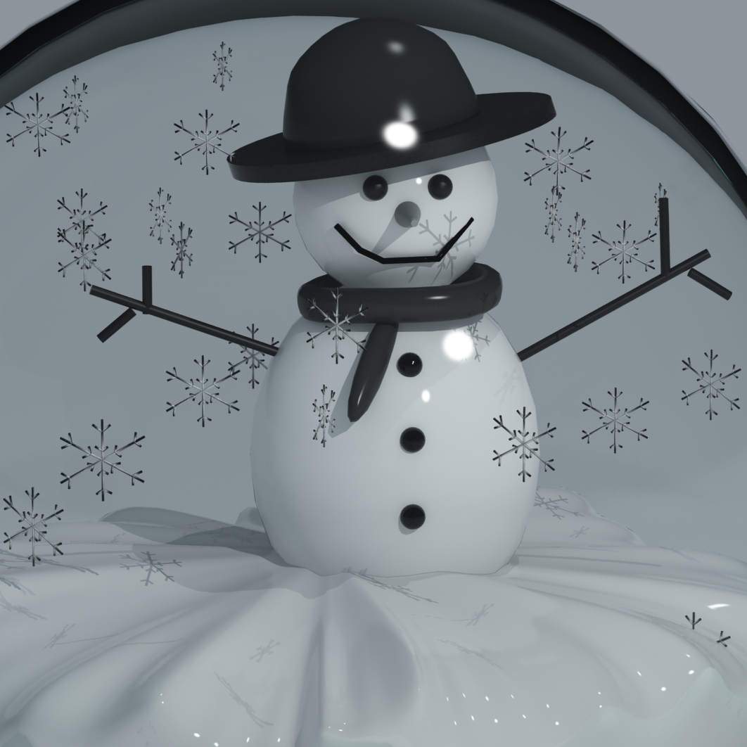 Crystal ball with snowman 